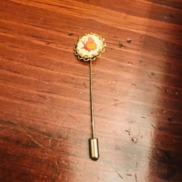 Vintage Jewelry - Vintage Cross stitch  Butterfly Stick Pin Brooch